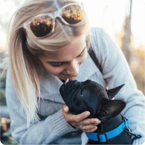 Person walking a dog